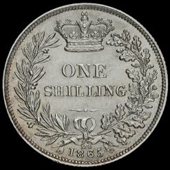 Obverse: Victoria 1865 Shilling