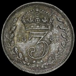 Obverse: Victoria 1887 Threepence