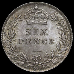 Obverse: Victoria 1899 Sixpence