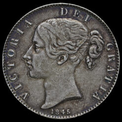 Reverse: Victoria 1845 Crown Star stops on edge
