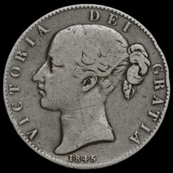 Reverse: Victoria 1845 Crown Star stops on edge