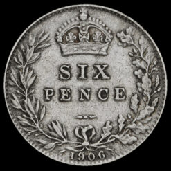 Obverse: Edward VII 1906 Sixpence