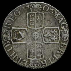 Obverse: Anne 1707 Sixpence Roses & Plumes in angles on rev