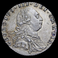 Reverse: George III 1787 Sixpence rev. no semée of hearts on 4th shield