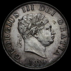 Reverse: George III 1819 Half Crown 9 over 8