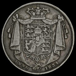 Obverse: William IV 1834 Half Crown W.W. in block