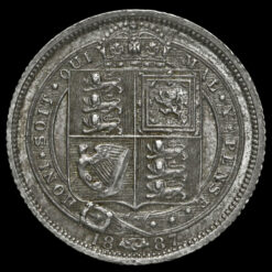 Obverse: Victoria 1887 Sixpence