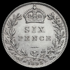 Obverse: Victoria 1893 Sixpence