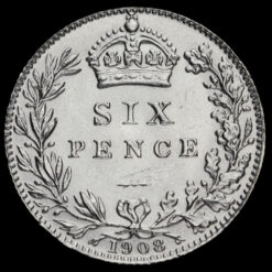 Obverse: Edward VII 1908 Sixpence