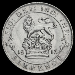 Obverse: George V 1916 Sixpence