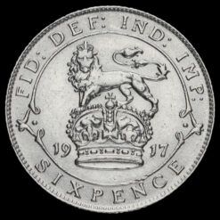 Obverse: George V 1917 Sixpence