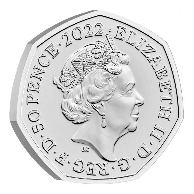 Obverse: Elizabeth II 2022 50p Platinum Jubilee