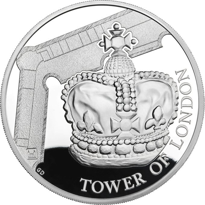 Reverse: Elizabeth II 2019 £5 The Crown Jewels