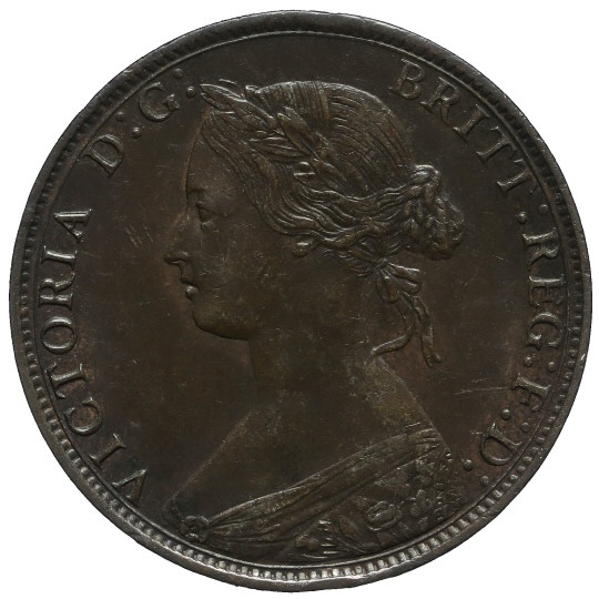 Obverse: Victoria 1869 Half Penny