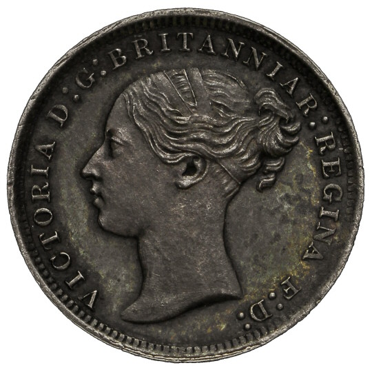 Obverse: Victoria 1869 Threepence