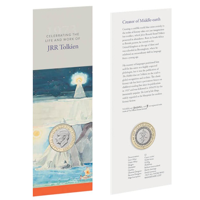 Royal Mint 2023 Commemorative Coin Set Celebrating the Life and Work of JRR Tolkien £2 Coin