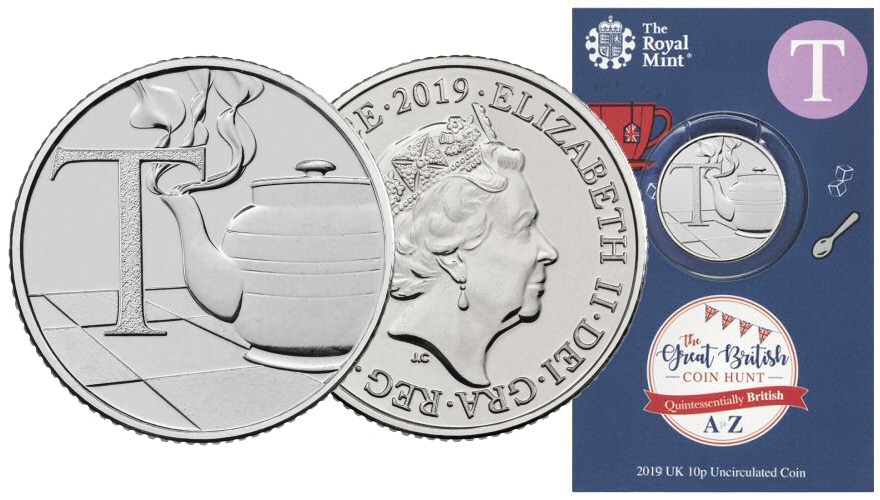 2019 T for Tea 10p [Uncirculated - Royal Mint pack]
