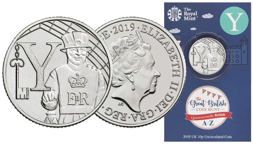 2019 Y for Yeoman Warder 10p [Uncirculated - Royal Mint pack]