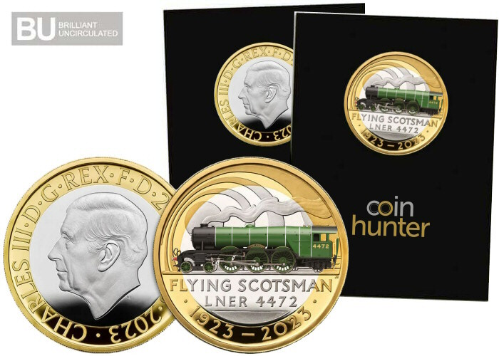 2023 Flying Scotsman Colour Â£2 Coin [Coin Hunter card]