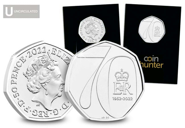2022 Platinum Jubilee Circulation 50p [Coin Hunter card]