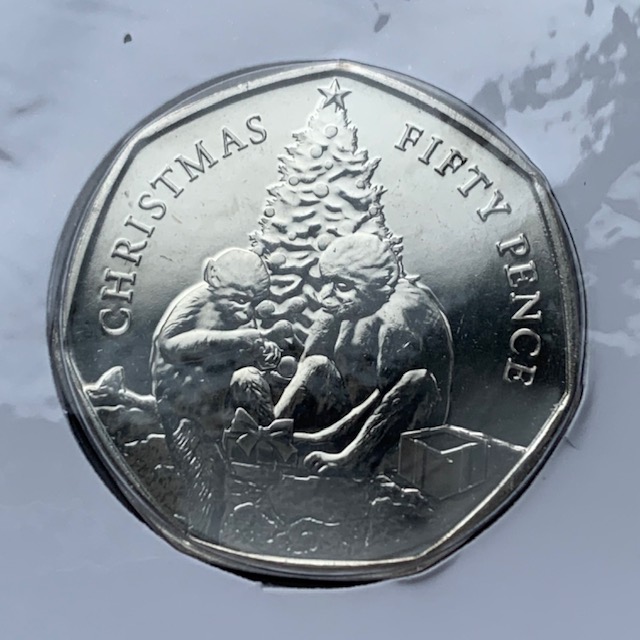 2021 Gibraltar Christmas 50p Stamp and Coin Cover