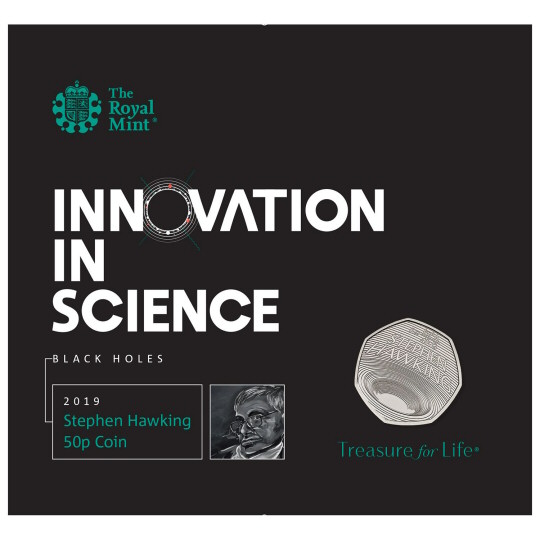 2019 Stephen Hawking Brilliant Uncirculated 50p [Royal Mint pack]