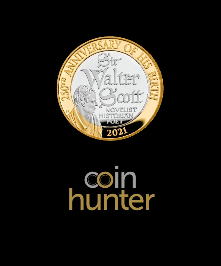2021 Sir Walter Scott £2 [Coin Hunter card]