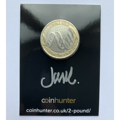 2003 DNA Circulated £2 Coin [Coin Hunter card] signed by designer John Mills