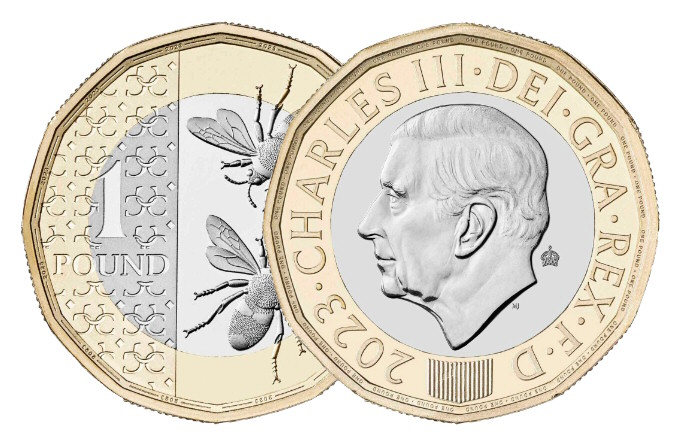 2023 £1 Coin Bees (Crown privy mark)