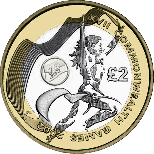 2002 £2 Coin Commonwealth Games - Wales