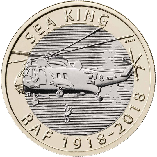 2018 RAF Centenary Sea King £2 Coin