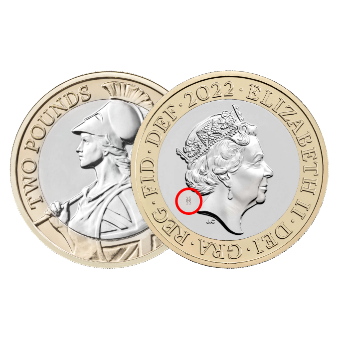 £2 Coin 2022 Britannia (26-22 privy mark)
