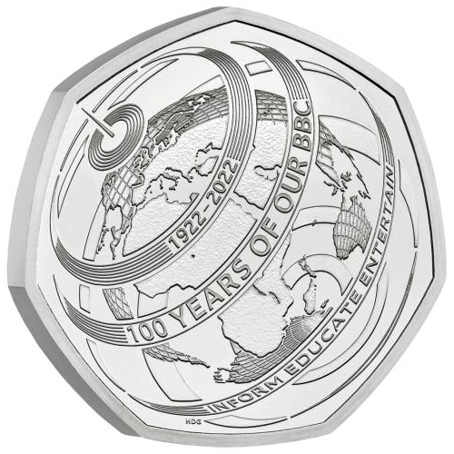 2022 50p Coin BBC 100th Anniversary