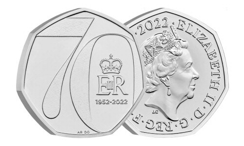 2022 50p Coin Platinum Jubilee (Reverse / Obverse)