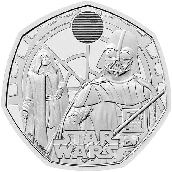 2023 50p Coin Star Wars Darth Vader and Emperor Palpatine