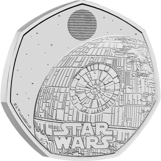 2024 50p Coin Star Wars Death Star