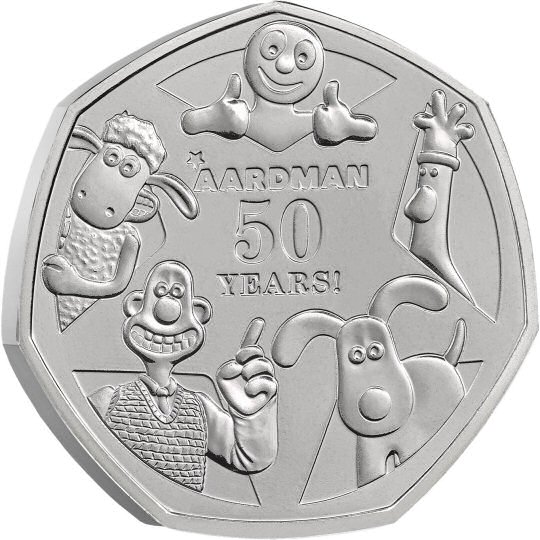 2026 50 years of Aardman 50p