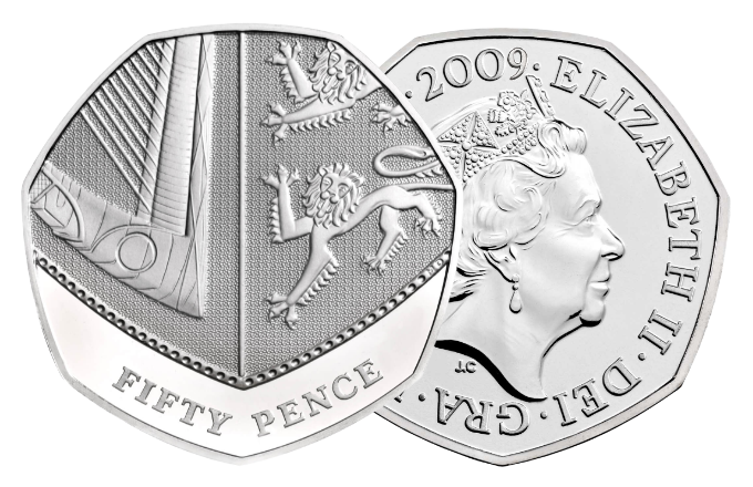 50p Coin 2009 Shield of the Royal Arms