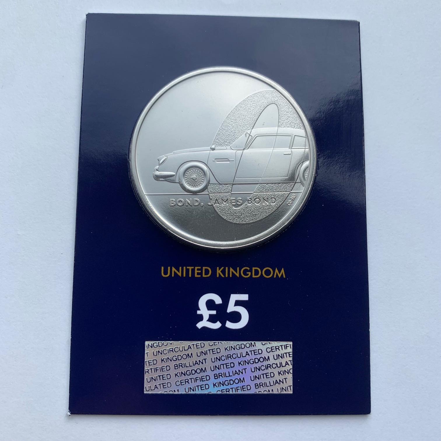 2020 Bond, James Bond £5, BU Change Checker card Coin Hunter Auction
