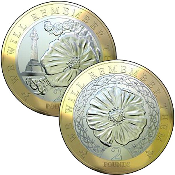 Isle of Man Poppy £2 Coins