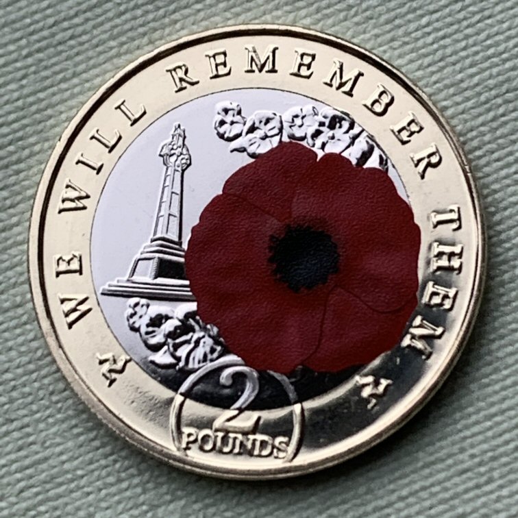 Colour Poppy £2 Coin 2