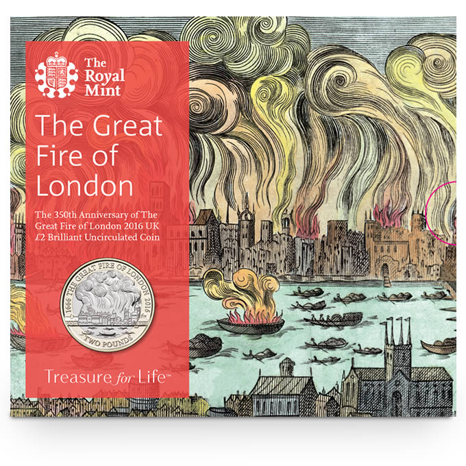 2016 Great Fire of London Brilliant Uncirculated Â£2 [Royal Mint pack]
