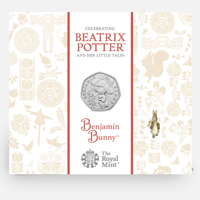 2017 Beatrix Potter Benjamin Bunny Brilliant Uncirculated 50p [Royal Mint pack]