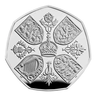 Queen Elizabeth II Memorial 50p Silver Proof Piedfort Coin