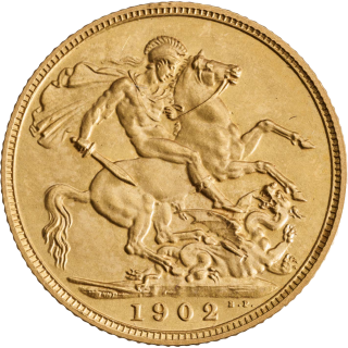 Reverse: Edward VII 1902 Sovereign Matt proof