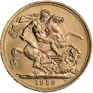 Reverse: Elizabeth II 1959 Sovereign