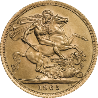 Reverse: Elizabeth II 1965 Sovereign