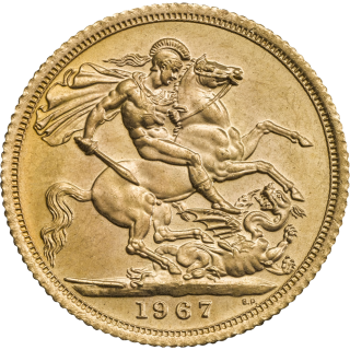 Reverse: Elizabeth II 1967 Sovereign