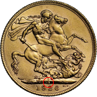 Reverse: George V 1926 Gold Sovereign S (Sydney Mint)