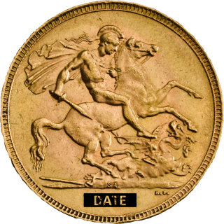Reverse: George V 1929 Sovereign SA (Pretoria Mint)